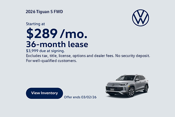 2026 Tiguan S Feb offer